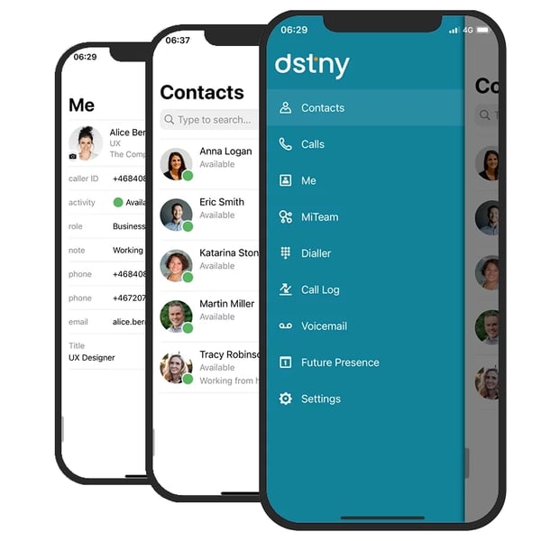 Dstny UCaaS vast op mobiel-integratie